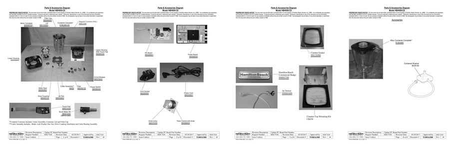 Diagram Diagram and Parts List for HBH650-CE  Hamilton Beach Blender